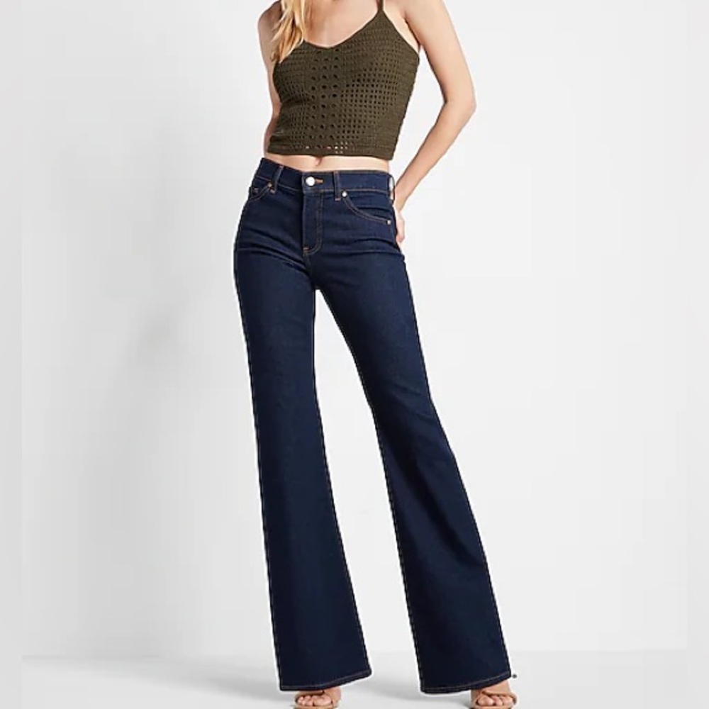 EXPRESS 70s FLARE MID RISE BOOTCUT JEANS